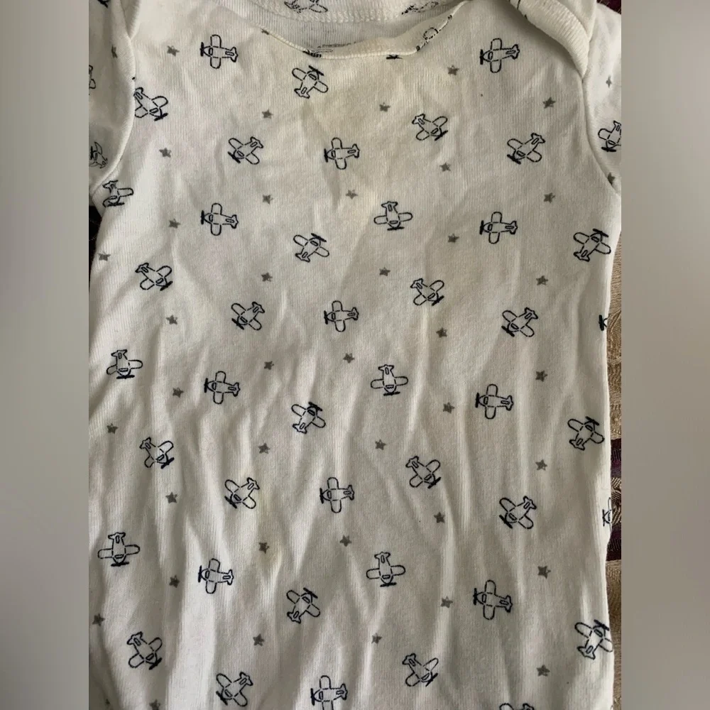 Carter's Gray, Navy, and White Baby Bodysuits
